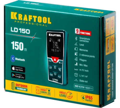 KRAFTOOL LD-150, 5 см - 150 м, лазерный дальномер (34767)