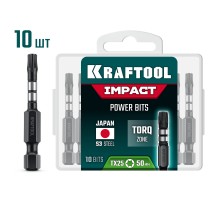 KRAFTOOL Impact TX 20, 50 мм, 10 шт, ударные биты (26195-20-50-S10)