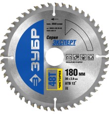 ЗУБР Чисторез, 180 x 30 мм, 48Т, пильный диск по дереву, Профессионал (36905-180-30-48)