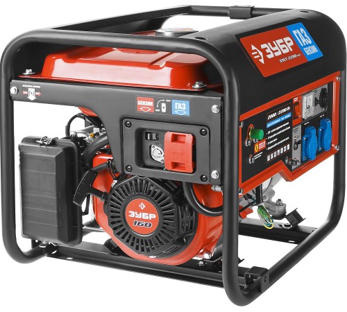 ЗУБР 2200 Вт, гибридный генератор (бензин / газ) (ЗЭСГ-2200-М2)