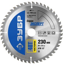 ЗУБР Чисторез, 230 x 30 мм, 48Т, пильный диск по дереву, Профессионал (36905-230-30-48)