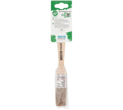 Кисть флейцевая, ширина 30 мм, толщина 14,4 мм, 70% ПЭT/30% нат.щетина, нерж. обжим. MC Кисть флейцевая, ширина 30 мм, толщина 14,4 мм, 70% ПЭT/30% нат.щетина, нерж. обжим. MC