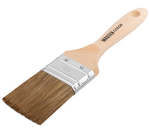 Кисть флейцевая, ширина 50 мм, толщина 16 мм, 70% ПЭT/30% нат.щетина, нерж. обжим. MC