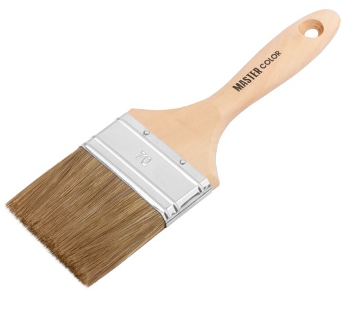 Кисть флейцевая, толщ. 18 мм, 70% ПЭT/30% натур.щетина, нерж. обжим, ширина 70 мм MC Кисть флейцевая, толщ. 18 мм, 70% ПЭT/30% натур.щетина, нерж. обжим, ширина 70 мм MC