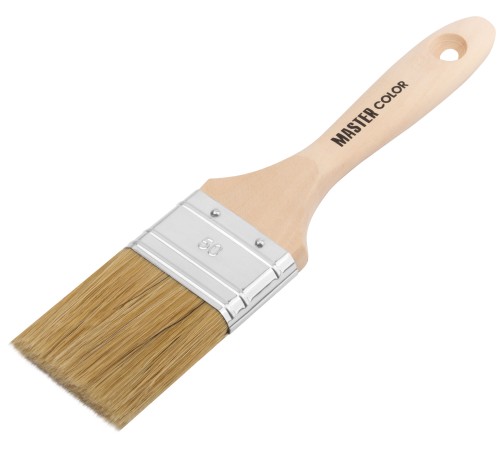 Кисть флейцевая, ширина 50 мм,  толщина 16 мм, 50% ПБT/50% свет. натур. щетина, нержавеющий обжим. MC