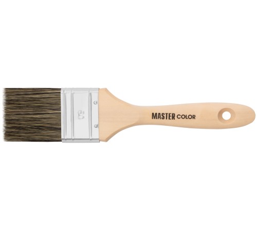 Кисть флейцевая, ширина 50 мм,  толщина 16 мм, 50% ПБT/50%  чер. натур. щетина, нержавеющий обжим. MC Кисть флейцевая, ширина 50 мм,  толщина 16 мм, 50% ПБT/50%  чер. натур. щетина, нержавеющий обжим. MC