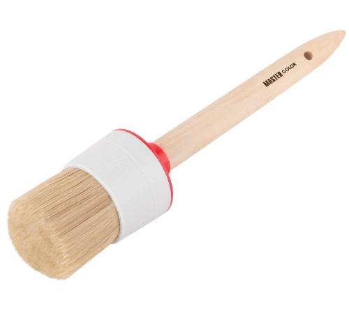 Круглая кисть, натур. щетина, 55% топс, деревянная ручка, Ø55 мм MC