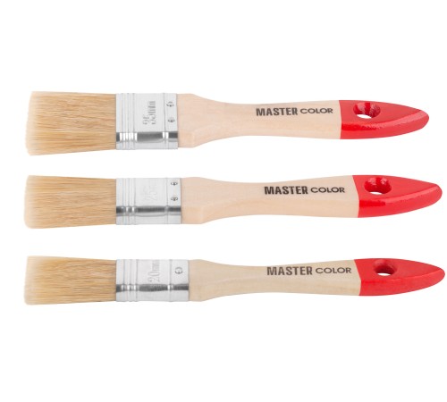 Набор из 3-х флейцевых кистей с деревянными ручками: ширина 20, 25, 35 мм, натур. щетина, 55% топс MC Набор из 3-х флейцевых кистей с деревянными ручками: ширина 20, 25, 35 мм, натур. щетина, 55% топс MC