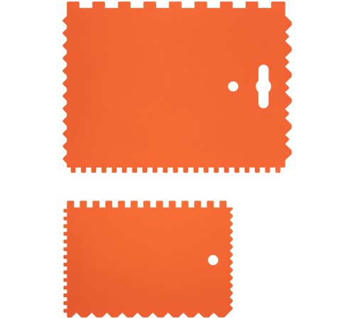 Набор пластиковых зубчатых шпателей, 2 шт: 175x130 мм, 130x90 мм MC Набор пластиковых зубчатых шпателей, 2 шт: 175x130 мм, 130x90 мм MC