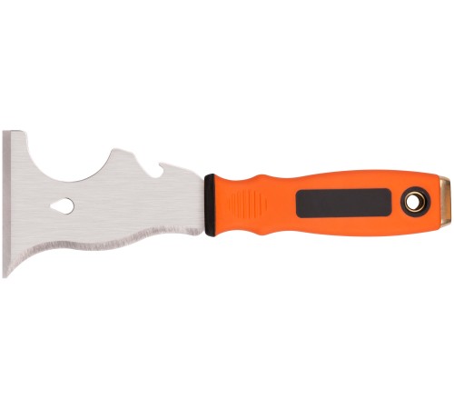 Шпатель-скребок, многофункциональный 8-в-1, нержавеющая сталь, 2К-ручка, 75 мм MC