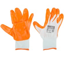 Перчатки белые, полиэстер с обливкой из нитрила (кислото-щелочно стойкие; водоотталкивающие), р-р ХL/10 MC