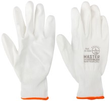 Перчатки белые, полиэстер с обливкой из полиуретана ( водоотталкивающие), р-р L/9 MC