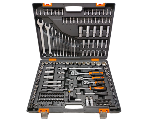 Набор инструментов, 1/2", 1/4", CrV, в кейсе 216 предм Вихрь