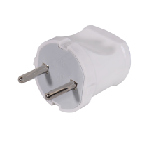 Вилка прямая б/з, белая 6А 250В Вихрь