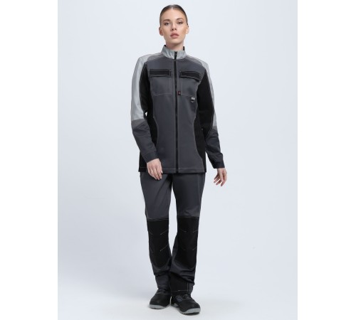 Костюм женский Формула-1 IMP (тк.Смесовая,240) брюки, т.серый/св.серый/черный