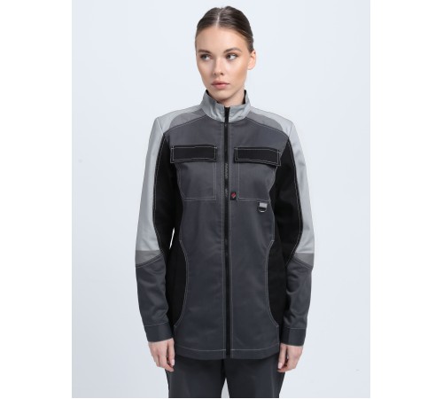 Костюм женский Формула-1 IMP (тк.Смесовая,240) брюки, т.серый/св.серый/черный