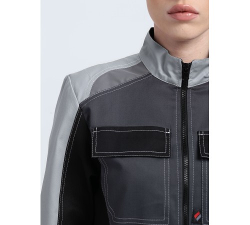 Костюм женский Формула-1 IMP (тк.Смесовая,240) брюки, т.серый/св.серый/черный