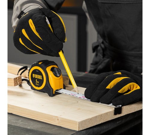 Рулетка 5м х 25мм, обрезиненный корпус, автоматическая фиксация Denzel Рулетка 5м х 25мм, обрезиненный корпус, автоматическая фиксация Denzel