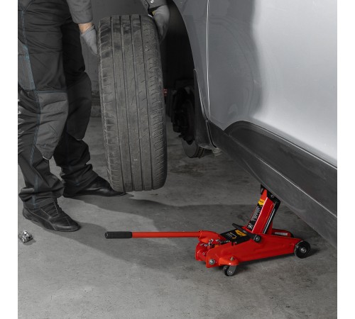 Домкрат гидравлический подкатный, 2 т, h подъема 125-300 мм, в пластиковом кейсе Sparta