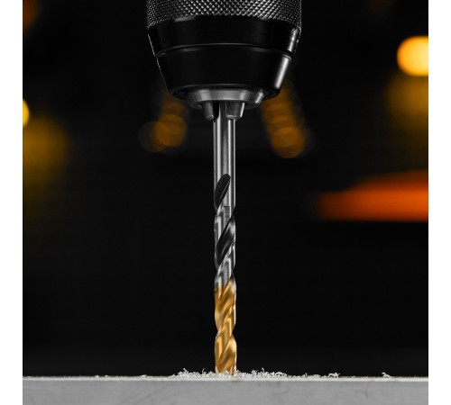 Сверло спиральное по металлу 6 x 93мм, Р6М5, Golden Tip, многогранная заточка Denzel