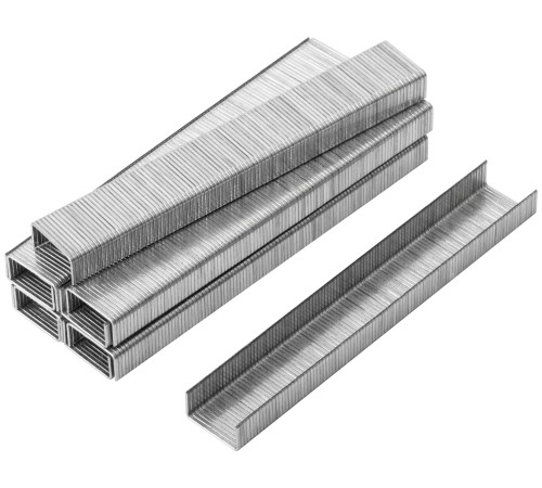 Скобы для степлера закалённые прямоугольные 11,3 мм х 0,7 мм  (узкие тип 53)  6 мм, 1000 шт. FIT DIY