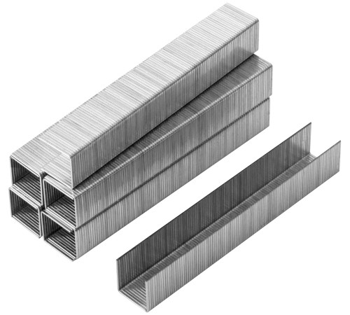 Скобы для степлера закалённые прямоугольные 11,3 мм х 0,7 мм  (узкие тип 53) 12 мм, 1000 шт. FIT DIY
