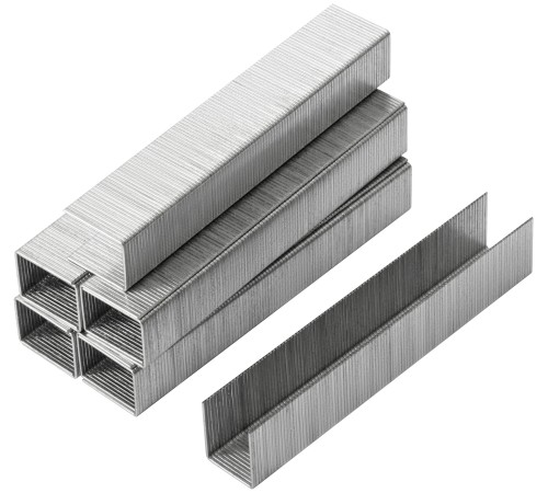 Скобы для степлера закалённые прямоугольные 11,3 мм х 0,7 мм  (узкие тип 53) 14 мм, 1000 шт. FIT DIY