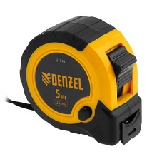 Рулетка 5м х 25мм, двухкомп. корпус, кнопка-пауза Denzel