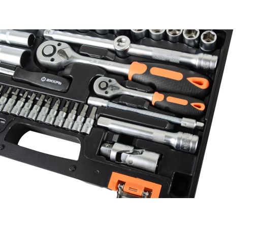 Набор инструментов, 1/2" , 1/4" , CrV, пластиковый кейс 82 предмета Вихрь