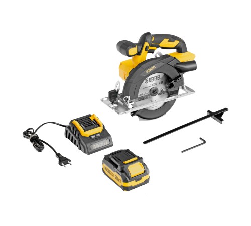 Пила циркулярная аккумуляторная CCSH-20-165, 165 мм, Li-Ion, 20 В// Denzel