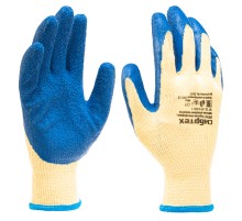 Перчатки трикотажные, полиэфирные, латексное рельефное покрытие, размер 8 Сибртех