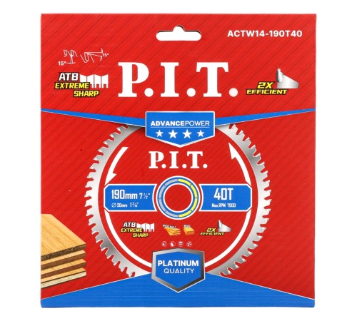 Диск пильный по дереву P.I.T. ACTW14-190T40