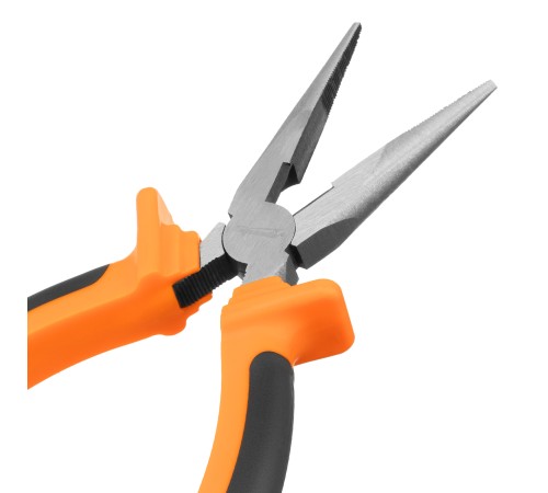 Длинногубцы прямые Comfort, 180 мм, шлифованные, двухкомпонентные рукоятки Sparta