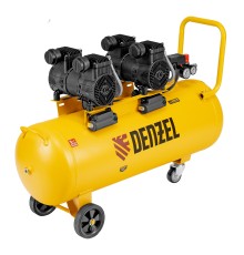 Компрессор безмасл. малошумный DLP-3000/100, 3 кВт, 2х1,5 кВт,100 л, 2850 об/мин,500 л/мин Denzel