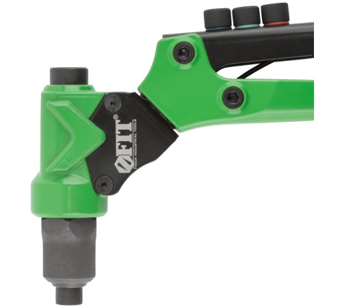 Заклепочник комбинированный Профи с поворотным механизмом 0-360 гр., для резьбовых заклепок  М3-М6 и вытяжных заклепок 2,4-4,8 мм (270 мм), кейс FIT HQ