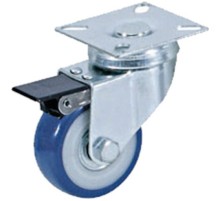 Колесо аппаратное поворотное SCvb 25 50 мм с тормозом (синяя резина)
