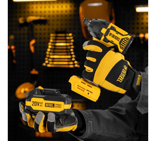 Гайковерт ударный аккумуляторный бесщет. CIWH-BL-20-350, Li-Ion, 20 В// Denzel