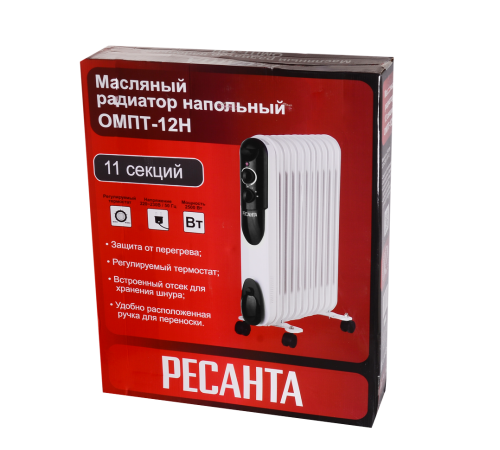 Масляный радиатор Ресанта ОМПТ-12Н Масляный радиатор Ресанта ОМПТ-12Н