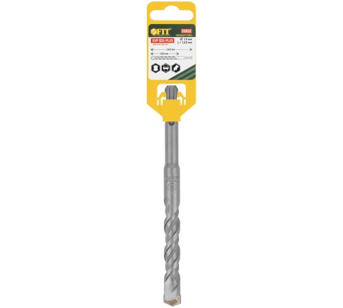 Бур по бетону SDS PLUS, Профи, W-образная вставка, двойная спираль, 14 х 160 мм FIT HQ