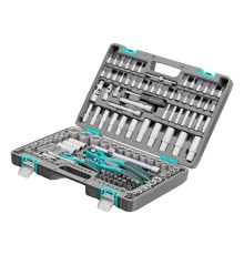 Набор инструментов, 1/4", 3/8", 1/2", Cr-V, S2, усиленный кейс, 151 предмет Stels