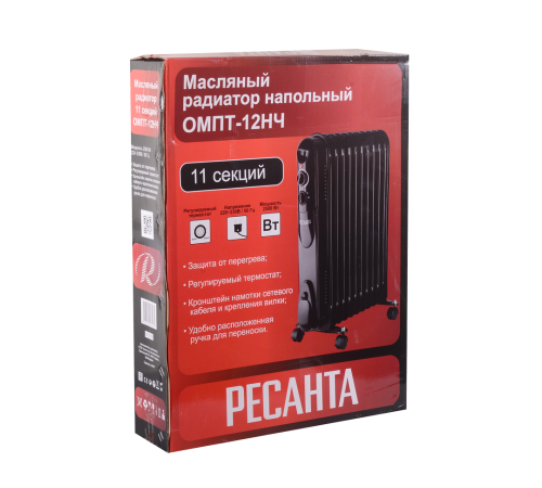 Масляный радиатор Ресанта ОМПТ-12НЧ