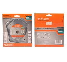 Пильный диск, размер 185x20x24 зубьев С ПЕРЕХОД. КОЛЬЦОМ НА 16мм Sturm!