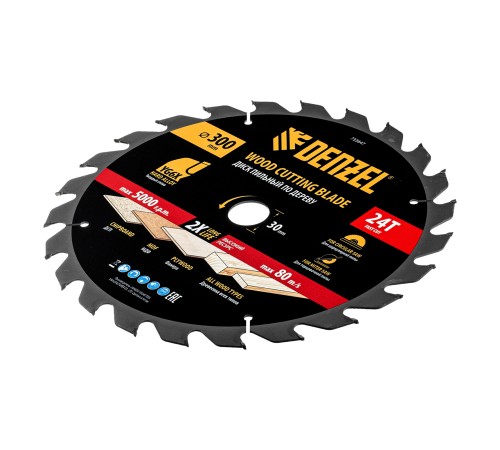 Пильный диск по дереву ф300 х 30 мм, 24 зубьев Denzel