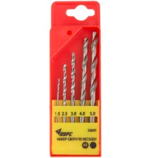 Набор сверл HSS по металлу полированных, 5 шт. (1,5-2,5-3-4-5 мм) КУРС Набор сверл HSS по металлу полированных, 5 шт. (1,5-2,5-3-4-5 мм) КУРС
