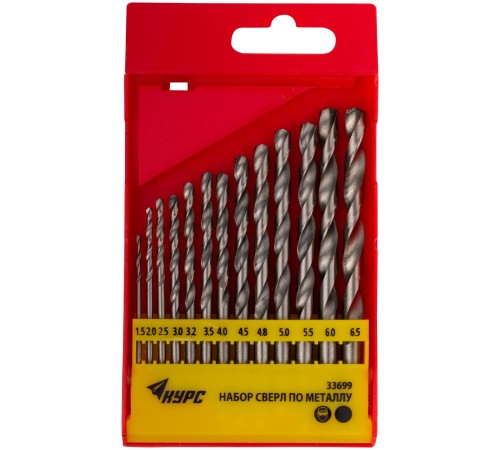 Набор сверл HSS по металлу полированных, 13 шт. (1,5-2-2,5-3-3,2-3,5-4-4,5-4,8-5-5,5-6-6,5 мм) КУРС Набор сверл HSS по металлу полированных, 13 шт. (1,5-2-2,5-3-3,2-3,5-4-4,5-4,8-5-5,5-6-6,5 мм) КУРС