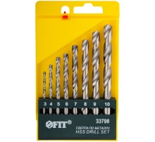 Набор сверл по металлу HSS полированных, 8 шт. (3-4-5-6-7-8-9-10 мм) FIT IT