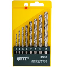 Набор сверл по металлу HSS полированных, 8 шт. (3-4-5-6-7-8-9-10 мм) FIT IT Набор сверл по металлу HSS полированных, 8 шт. (3-4-5-6-7-8-9-10 мм) FIT IT