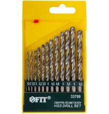 Набор сверл по металлу HSS полированных, 13 шт. (1,5-2-2,5-3-3,2-3,5-4-4,5-4,8-5-5,5-6-6,5 мм) FIT IT Набор сверл по металлу HSS полированных, 13 шт. (1,5-2-2,5-3-3,2-3,5-4-4,5-4,8-5-5,5-6-6,5 мм) FIT IT