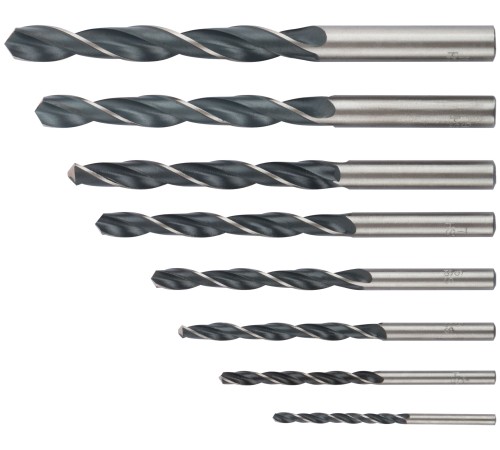 Набор сверл по металлу HSS черненых, 8 шт. (3-4-5-6-7-8-9-10 мм) FIT DIY
