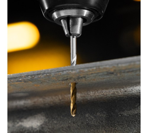 Набор сверл по металлу, 1,5-6,5мм, Р6М5-TiN, Golden Tip, 13 шт Denzel